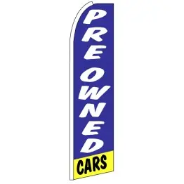 Pre Owned Cars - Blue Feather Flag Banner