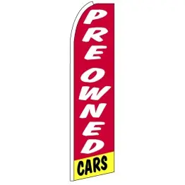 Pre Owned Cars - Red Feather Flag Banner