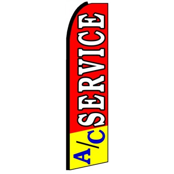 AC Service - Red Advertising Feather Flag Banner