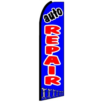 Auto Repair - Blue Advertising Feather Flag Banner Auto Repair - Blue Advertising Feather Flag Banner