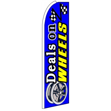 Deals On Wheels - Advertising Feather Flag Banner Deals On Wheels - Advertising Feather Flag Banner