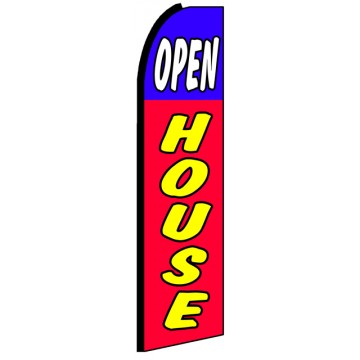 Open House - Red Feather Flag Banner Open House - Red Feather Flag Banner