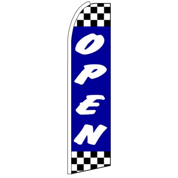 Open - Advertising Feather Flag Banner Checkers
